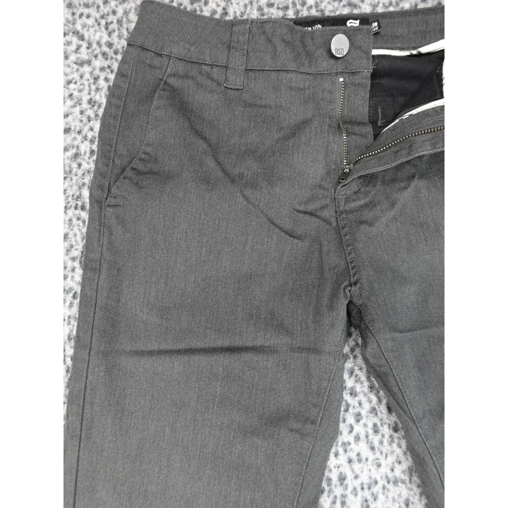 RSQ Slim Straight Pants Mens 30x32 Grey Charcoal Chino Skater Trousers‎